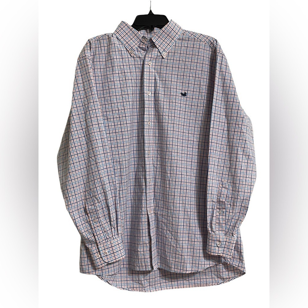 Southern Marsh Brentwood Gingham Men's Peach Orange‎ Button Down Shirt-Size XL